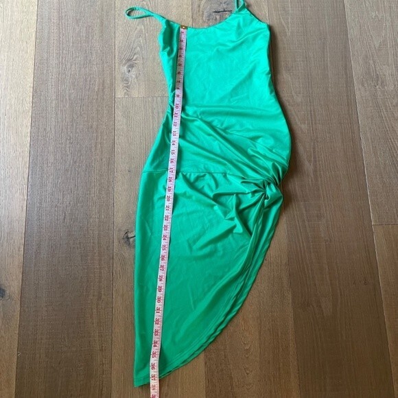 Edit By Nine Cocktail Solid Ruched Waist Front Midi Women's Dress(Size S) - Picture 12 of 13